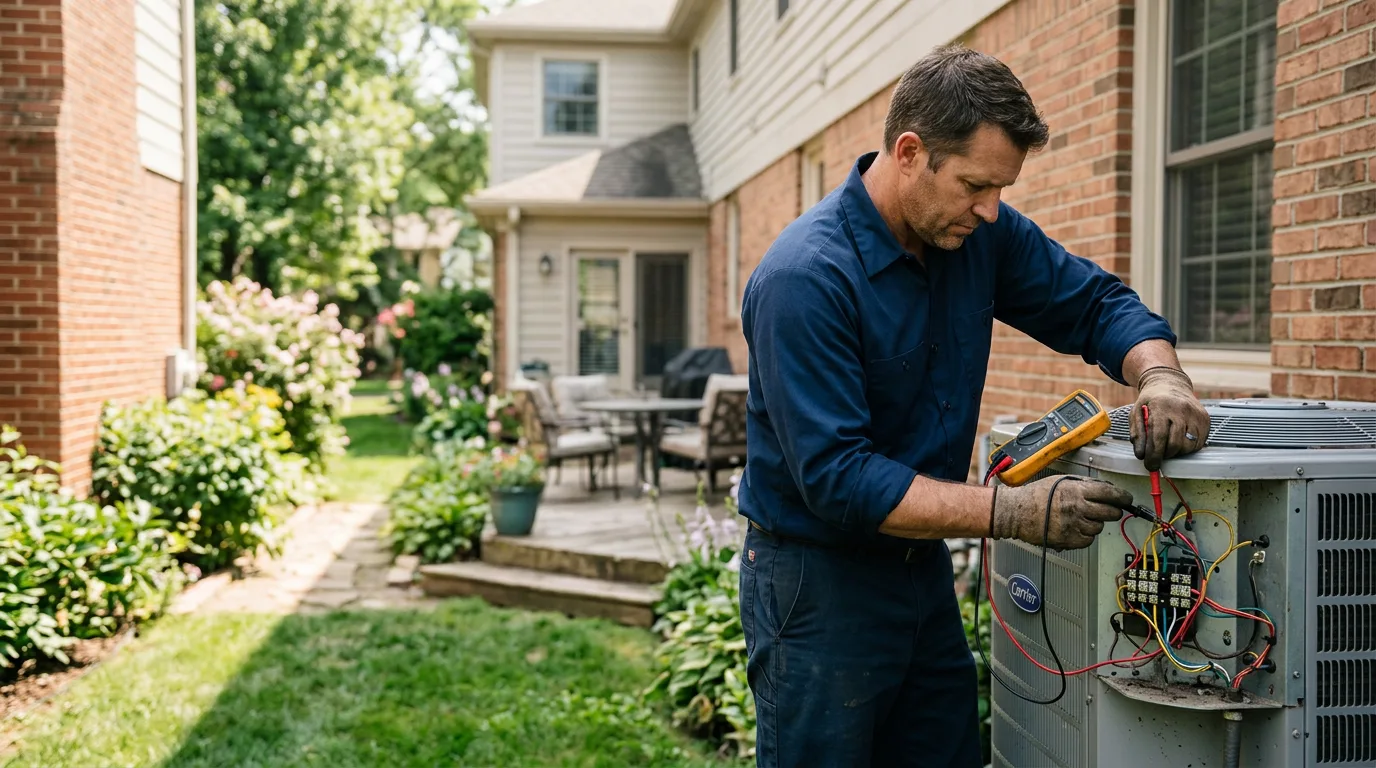 HVAC technician working near Linwood, NY